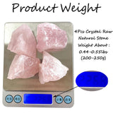 ZHIYUXI 2" Amethyst Rose Quartz Clear Quartz Fluorite Raw Crystals and Stones 4Pcs Crystals Bulk Real Crystals Decor Huge Rocks for Tumbling Witchcraft Wrapping Fountain Rocks Cabbing Room Decor