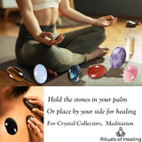 MAIBAOTA 2.4" Lapis Lazuli Crystal Stone Polished Palm Stone 0.7" Thick Natural Reiki Gemstone Worry Stone Healing Crystals Energy Balancing Anxiety Stress Relief Meditation 1 Pc
