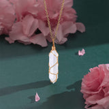 VIBILIA Healing Crystal Necklace Wire Wrapped Natural Amethyst Stone Point Pendant Necklace Hexagonal Reiki Spiritual Quartz Gemstone Stone Jewelry for Women Men