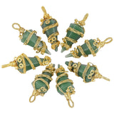 Nupuyai Handmade Wire Wrapped Cone Crystal Pendulum Pendant Necklace for Women Men, Spiral Faceted Pointed Stone for Reiki Divination, Green Aventurine