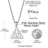 Richsteel Triquetra Celtic Knot Pendant Necklace for Men Women Stainless Steel Irish Knot Amulet Jewelry