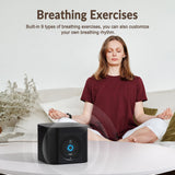 Singing Bowl & Sleep Sound Machine with 19 Tibetan Bowl Sounds, 4 Meditation Sounds, 20 White Noises, Breathing Trainer, Touchscreen, Stereo Sound, Stepless Volume Control, Rechargeable Battery