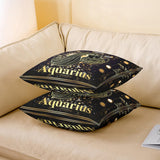 Zodiac Cushion Cover Feelyou Twelve Constellations Throw Pillow Cover 16"x16" 1 Pcs Aquarius Pillow Case Cushion Cover Western Astrology Zodiac Decorative Throw Pillowcase for Sofa Bohemian Cushion Case