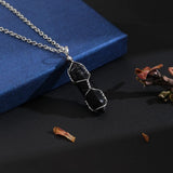 VIBILIA Healing Crystal Necklace Wire Wrapped Natural Amethyst Stone Point Pendant Necklace Hexagonal Reiki Spiritual Quartz Gemstone Stone Jewelry for Women Men