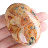 MAIBAOTA 2.4" Lapis Lazuli Crystal Stone Polished Palm Stone 0.7" Thick Natural Reiki Gemstone Worry Stone Healing Crystals Energy Balancing Anxiety Stress Relief Meditation 1 Pc