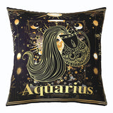 Zodiac Cushion Cover Feelyou Twelve Constellations Throw Pillow Cover 16"x16" 1 Pcs Aquarius Pillow Case Cushion Cover Western Astrology Zodiac Decorative Throw Pillowcase for Sofa Bohemian Cushion Case