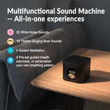 Singing Bowl & Sleep Sound Machine with 19 Tibetan Bowl Sounds, 4 Meditation Sounds, 20 White Noises, Breathing Trainer, Touchscreen, Stereo Sound, Stepless Volume Control, Rechargeable Battery