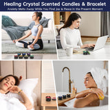 WuNa 7 Chakra Candles Crystal Candles w/ Crystal Healing Stones & Bracelets Meditation Scented Candles Gift Set Stress Relief Spiritual Decor Healing Candles Positive Energy Yoga Cleansing Relaxation