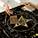 Knana Altar Cloth Gold Star Tarot Mat Tarot Card Cloth for Reading with Celtic Cross Pattern (Star)