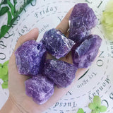 ZHIYUXI 2" Amethyst Rose Quartz Clear Quartz Fluorite Raw Crystals and Stones 4Pcs Crystals Bulk Real Crystals Decor Huge Rocks for Tumbling Witchcraft Wrapping Fountain Rocks Cabbing Room Decor