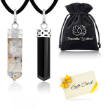 Sugandha Wellness Rainbow Moonstone Healing Crystal Necklace - Lunar Pendant Balance, Inner Light, Love & Creativity