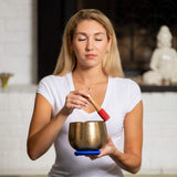 Meditative Himalayan Singing Bowl with Mallet and Cushion -Tibetan Sound Bowls for Energy Healing, Mindfulness, Grounding, Sleep - Exquisite Feng Shui Meditation Bowls
