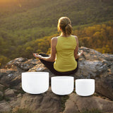 RYAN DVAN 432HZ Crystal Singing Bowl Set of 3, 6" B Crown, 7" G Throat, 8" F Heart with Case Suede Striker & O-Ring Sound Therapy for Yoga, Reiki, Chakra Healing Energy Tuning & Mindfulness Kit