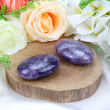 MAIBAOTA 2.4" Lapis Lazuli Crystal Stone Polished Palm Stone 0.7" Thick Natural Reiki Gemstone Worry Stone Healing Crystals Energy Balancing Anxiety Stress Relief Meditation 1 Pc