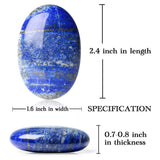 MAIBAOTA 2.4" Lapis Lazuli Crystal Stone Polished Palm Stone 0.7" Thick Natural Reiki Gemstone Worry Stone Healing Crystals Energy Balancing Anxiety Stress Relief Meditation 1 Pc