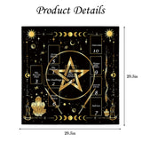 Knana Altar Cloth Gold Star Tarot Mat Tarot Card Cloth for Reading with Celtic Cross Pattern (Star)