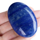 MAIBAOTA 2.4" Lapis Lazuli Crystal Stone Polished Palm Stone 0.7" Thick Natural Reiki Gemstone Worry Stone Healing Crystals Energy Balancing Anxiety Stress Relief Meditation 1 Pc