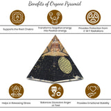 Real Crystal Black Tourmaline Orgonite Pyramid, Healing Crystal Pyramid, Pyramid Crystal Gemstone Pyramid for Meditation, Motivation, Positivity - Handmade in India