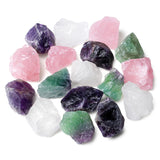 ZHIYUXI 2" Amethyst Rose Quartz Clear Quartz Fluorite Raw Crystals and Stones 4Pcs Crystals Bulk Real Crystals Decor Huge Rocks for Tumbling Witchcraft Wrapping Fountain Rocks Cabbing Room Decor