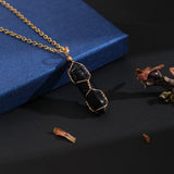 VIBILIA Healing Crystal Necklace Wire Wrapped Natural Amethyst Stone Point Pendant Necklace Hexagonal Reiki Spiritual Quartz Gemstone Stone Jewelry for Women Men