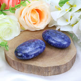 MAIBAOTA 2.4" Lapis Lazuli Crystal Stone Polished Palm Stone 0.7" Thick Natural Reiki Gemstone Worry Stone Healing Crystals Energy Balancing Anxiety Stress Relief Meditation 1 Pc