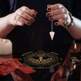 AHANDMAKER Pendulum Board Set, Wooden Dowsing Divination Board Metaphysical Message Board with Crystal Pendulum Necklace for Witchcraft Wiccan Altar Supplies Kit, Tree of Life Pattern