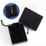 VIBILIA Healing Crystal Necklace Wire Wrapped Natural Amethyst Stone Point Pendant Necklace Hexagonal Reiki Spiritual Quartz Gemstone Stone Jewelry for Women Men