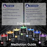 WuNa 7 Chakra Candles Crystal Candles w/ Crystal Healing Stones & Bracelets Meditation Scented Candles Gift Set Stress Relief Spiritual Decor Healing Candles Positive Energy Yoga Cleansing Relaxation