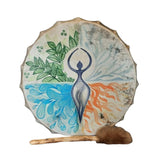 Firlar Instrument Shaman Alchemy Moon Hand Drum With Drum Stick, 10 Inch Sound Healer For Spiritual Music, Reflection And Meditation