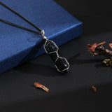 VIBILIA Healing Crystal Necklace Wire Wrapped Natural Amethyst Stone Point Pendant Necklace Hexagonal Reiki Spiritual Quartz Gemstone Stone Jewelry for Women Men