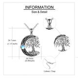 ONEFINITY Tree of Life Necklace 925 Sterling Silver Celtic Knot Moon Pendant Necklace with Moonstone Family Tree Jewelry for Women