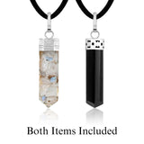 Sugandha Wellness Rainbow Moonstone Healing Crystal Necklace - Lunar Pendant Balance, Inner Light, Love & Creativity