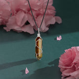 VIBILIA Healing Crystal Necklace Wire Wrapped Natural Amethyst Stone Point Pendant Necklace Hexagonal Reiki Spiritual Quartz Gemstone Stone Jewelry for Women Men