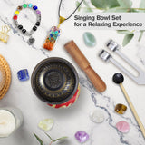 Tibetan Singing Bowl Set, Pure Timbre - Pure and ethereal, Chakra Sound Healing, for Meditation balancing Mindfulness and Stress Relief, Unique Spiritual Gifts for Women and Men (Brass, 3.2-4 inch)
