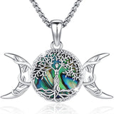 ADUINCEED Tree of Life Necklace for Women, S925 Sterling Silver Moon Goddess Tree of Life Necklace, Family Tree Pendant Mothers Day Holiday Christmas Birthday Jewelry Gifts