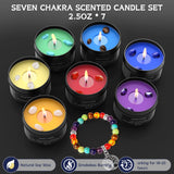 WuNa 7 Chakra Candles Crystal Candles w/ Crystal Healing Stones & Bracelets Meditation Scented Candles Gift Set Stress Relief Spiritual Decor Healing Candles Positive Energy Yoga Cleansing Relaxation