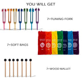 FMTY Tuning Fork for healing 7 chakra tuning fork set for meditation, yoga, energy balance, sound healing, Frequency Healing Devices