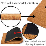 Mystical Doormat – Star Pattern Funny Coir Doormat: Sun & Moon Pattern Stars Galaxy Space Welcome Mat, Heavy-Duty Non-Slip Outdoor Coconut Coir Rug