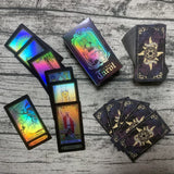 SUNHHX Tarot Cards Set, 78 Surface Laser Tarot Cards with English Instructions Book for Beginners (English Edition)