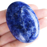 MAIBAOTA 2.4" Lapis Lazuli Crystal Stone Polished Palm Stone 0.7" Thick Natural Reiki Gemstone Worry Stone Healing Crystals Energy Balancing Anxiety Stress Relief Meditation 1 Pc
