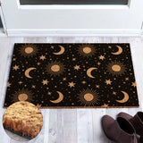 Mystical Doormat – Star Pattern Funny Coir Doormat: Sun & Moon Pattern Stars Galaxy Space Welcome Mat, Heavy-Duty Non-Slip Outdoor Coconut Coir Rug