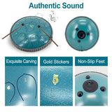 YoungMonic Steel Tongue Drum 13 Inches 15 Notes C Major Steel Drums Rain Chimes for Outside Percussion Instrument with Drum Mallets and Carry Bag