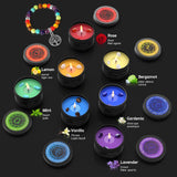 WuNa 7 Chakra Candles Crystal Candles w/ Crystal Healing Stones & Bracelets Meditation Scented Candles Gift Set Stress Relief Spiritual Decor Healing Candles Positive Energy Yoga Cleansing Relaxation