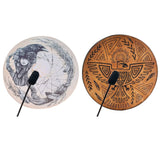 Firlar Shaman Drum, 10 Inch Bird Pattern Handmade With Drum Stick, Spiritual Instrument, Exquisite Look, Siberian Spirit Music Symbol, Sound Healer Brown