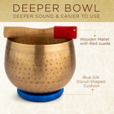 Meditative Himalayan Singing Bowl with Mallet and Cushion -Tibetan Sound Bowls for Energy Healing, Mindfulness, Grounding, Sleep - Exquisite Feng Shui Meditation Bowls