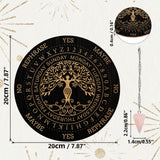 AHANDMAKER Pendulum Board Set, Wooden Dowsing Divination Board Metaphysical Message Board with Crystal Pendulum Necklace for Witchcraft Wiccan Altar Supplies Kit, Tree of Life Pattern