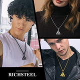 Richsteel Triquetra Celtic Knot Pendant Necklace for Men Women Stainless Steel Irish Knot Amulet Jewelry