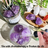 ZHIYUXI 2" Amethyst Rose Quartz Clear Quartz Fluorite Raw Crystals and Stones 4Pcs Crystals Bulk Real Crystals Decor Huge Rocks for Tumbling Witchcraft Wrapping Fountain Rocks Cabbing Room Decor