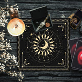BOXOB Altar Cloth, 18.31x18.31in Delicate Square Sun Moon Alter Cloths Witchcraft Spiritual Tarot Mat Tablecloth Divination Tools and Accessories Perfect Divination Ritual Supplies