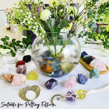 ZHIYUXI 2" Amethyst Rose Quartz Clear Quartz Fluorite Raw Crystals and Stones 4Pcs Crystals Bulk Real Crystals Decor Huge Rocks for Tumbling Witchcraft Wrapping Fountain Rocks Cabbing Room Decor